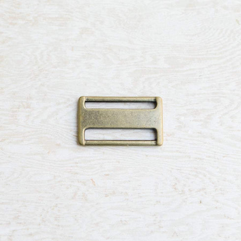 Antique Brass Buckle with Wide Center Bar 2 Pieces 38mm length by 23mm width