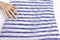 Blue Violet and White Stripe Open Weave Sweater Knit Fabric 1 yard 30 inches