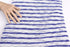 Blue Violet and White Stripe Open Weave Sweater Knit Fabric 1 yard 30 inches