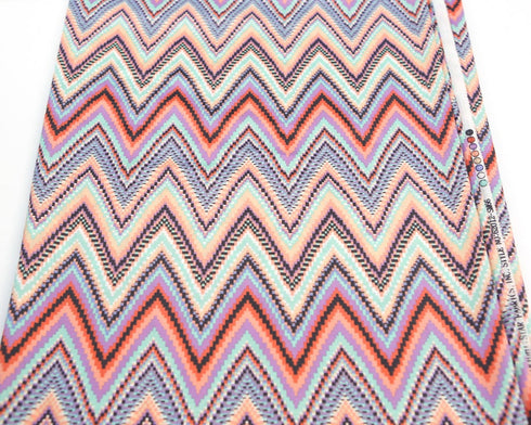 Purple Mint Multi Chevron Light Weight Polyester Crepe Woven Fabric 2.5 yards
