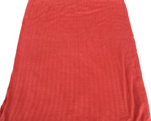 Rust Orange Vertical Stripe Open Weave Knit Fabric 34 Inches in Length OSK00114