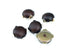 25mm Leather Like Buttons Dark Brown and Silver 5 Pieces