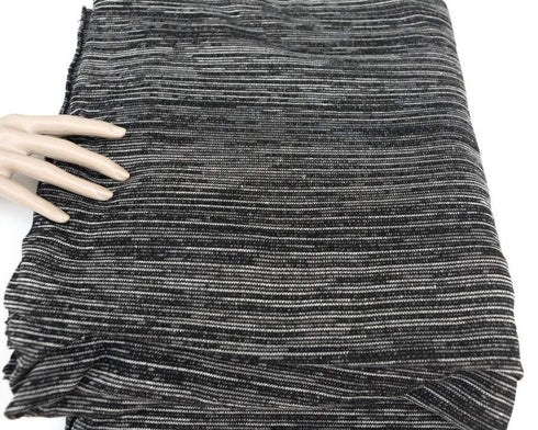 Heather Black and Off White Open Weave Sweater Knit Fabric by the Yard OSK00204