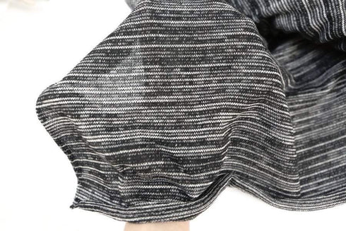 Heather Black and Off White Open Weave Sweater Knit Fabric by the Yard OSK00204