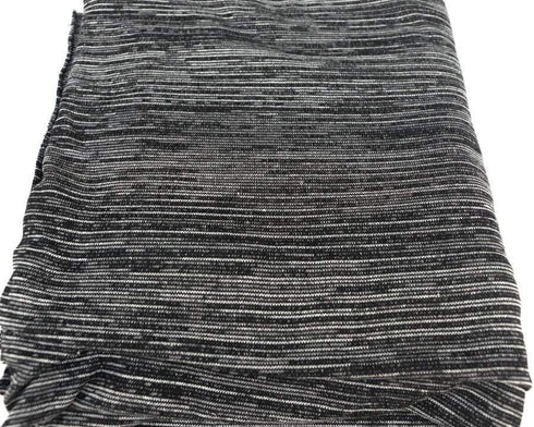 Heather Black and Off White Open Weave Sweater Knit Fabric by the Yard OSK00204