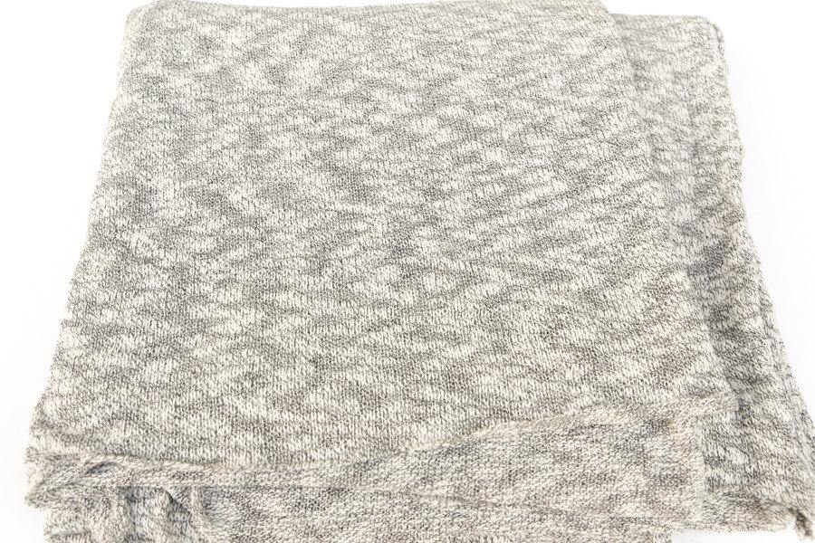 Heather Off White and Black Open Weave Sweater Knit Fabric 1.5 yards OSK00005 - Felinus Fabrics