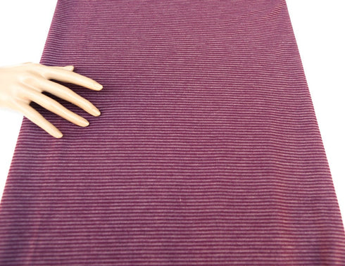 Purple Mauve Narrow Stripe Light Weight Sweater Knit Fabric 1.5 yards IMPERFECT OSK00193
