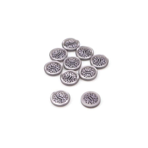 15mm Lavender Plastic Buttons Art Deco Inspired Laser Cut Design 10 Pieces