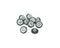 14mm Black and Silver Buttons Distressed Steampunk Style 10 Pieces