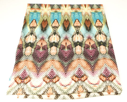 Orange Multi Bohemian Print Polyester Crepe Light Weight Woven Fabric 1 yard and 14 Inches