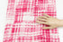 Pink and Off White Plaid Woven Crepe Fabric 1 yard