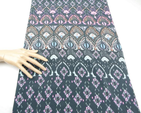 Gray Pink Art Deco Inspired Print Woven Fabric 1 yard and 12 inches