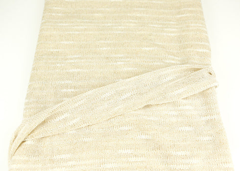 Metallic Gold and Off White Stripe Open Weave Sweater Knit Fabric by the yard OSK00170