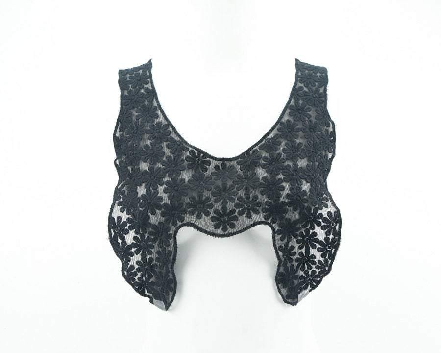 Black Floral Lace Applique - Felinus Fabrics