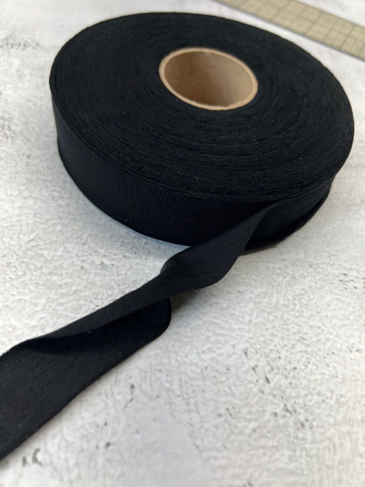 Black Knit Jersey Bias Tape 1 inch width 25 yards