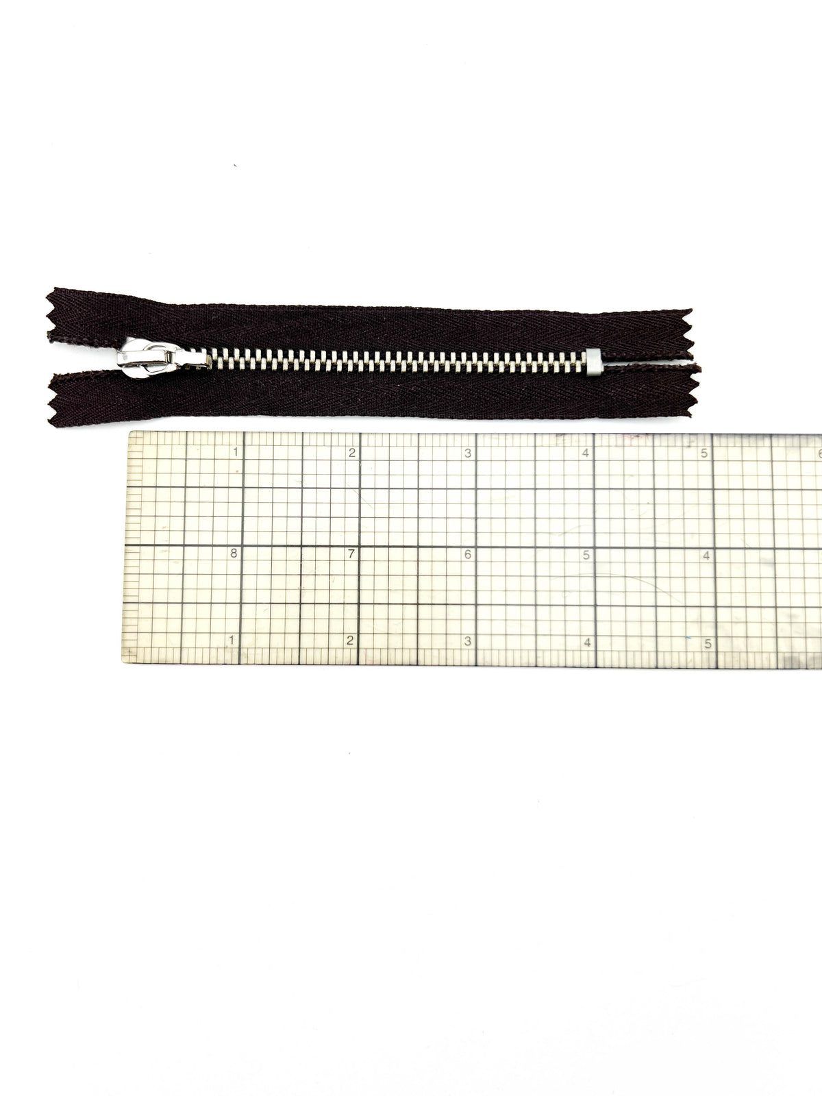 Dark Brown Metal Teeth Zippers, No Pull: 24 Pack, 4 Inch, Made in USA