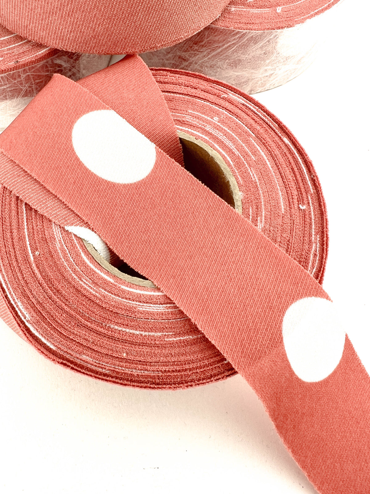 Burnt Orange Polka Dot Knit Bias Tape Bundle: 4 Rolls, 40+ Yards, 1" Width