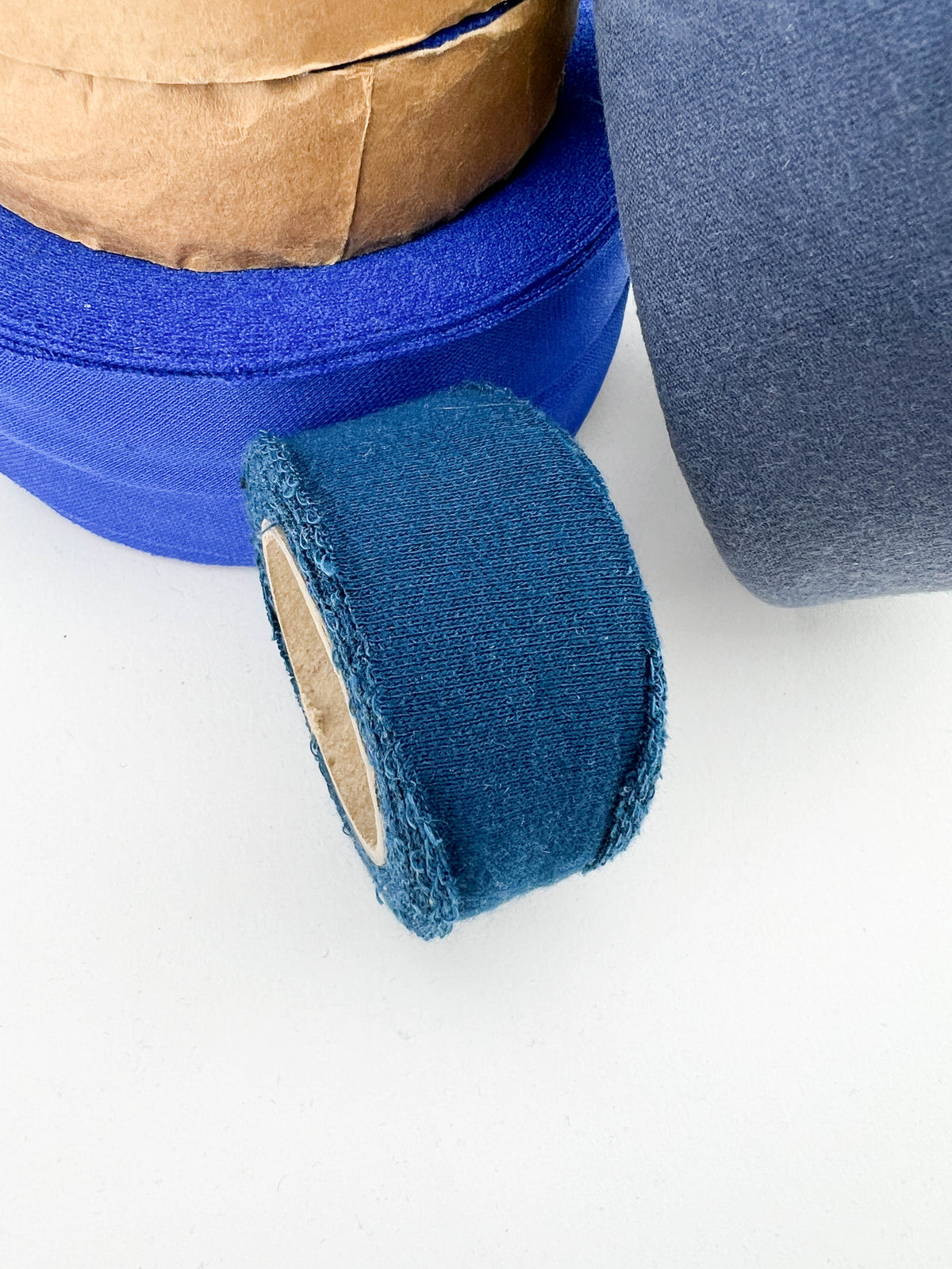 Blue Variety Knit Bias Tape Bundle: 8 Rolls, 88+ Yards, 1"-1.25" Width