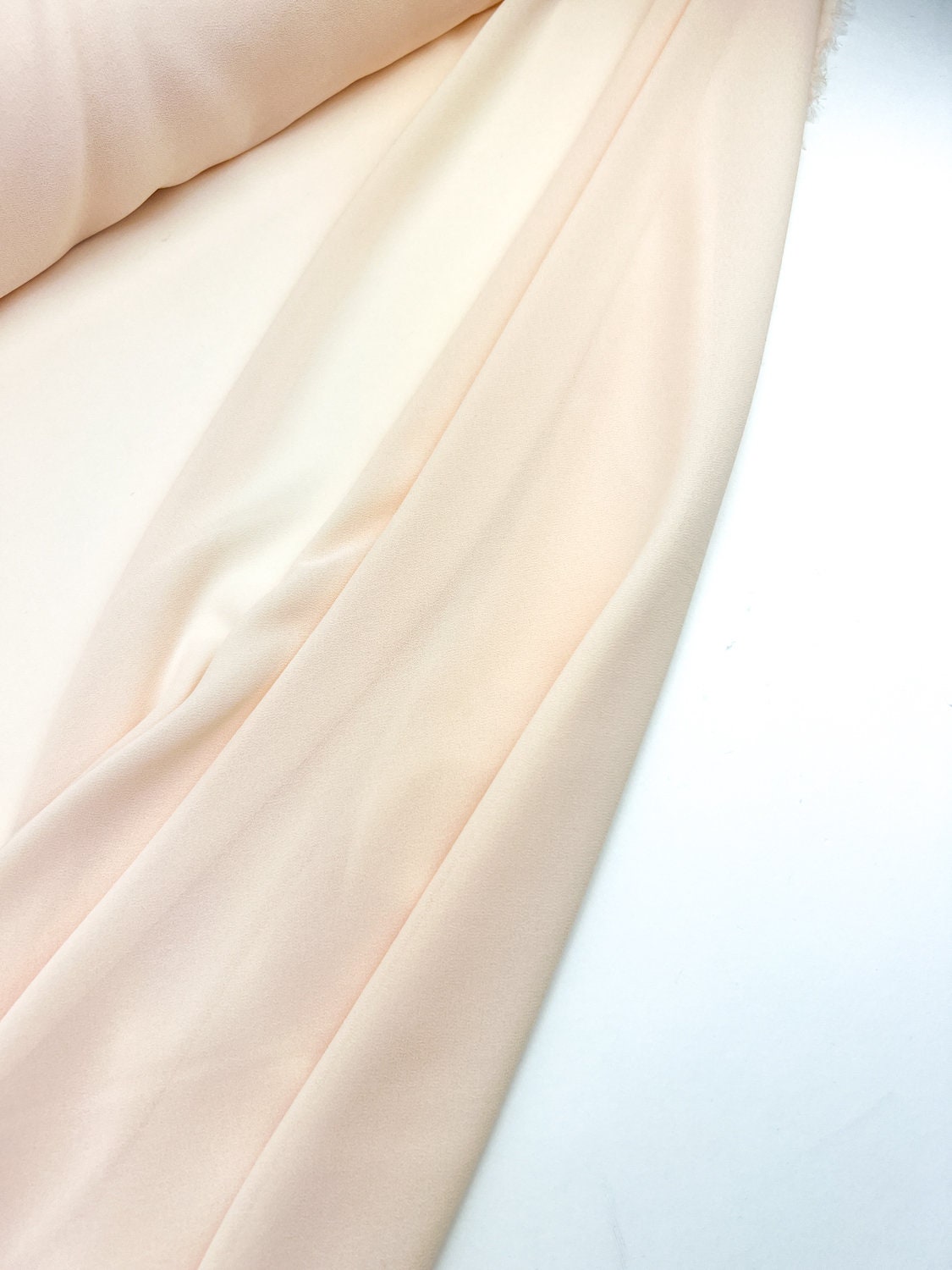 Light Peach Crepe Georgette Light Weight Woven Fabric by the yard