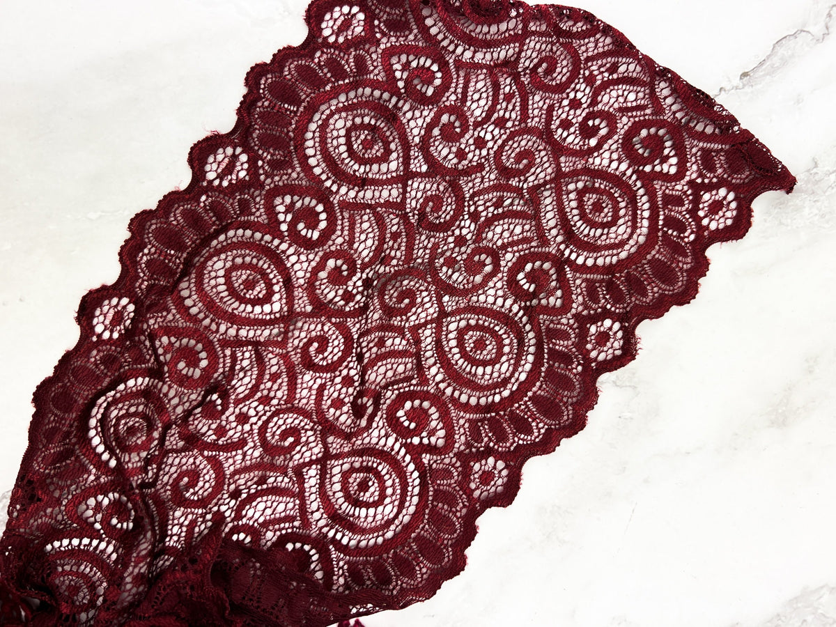 Maroon Lace Trims Variety Trim Scrap Pack Scrap Bundle Pack 18 Pieces
