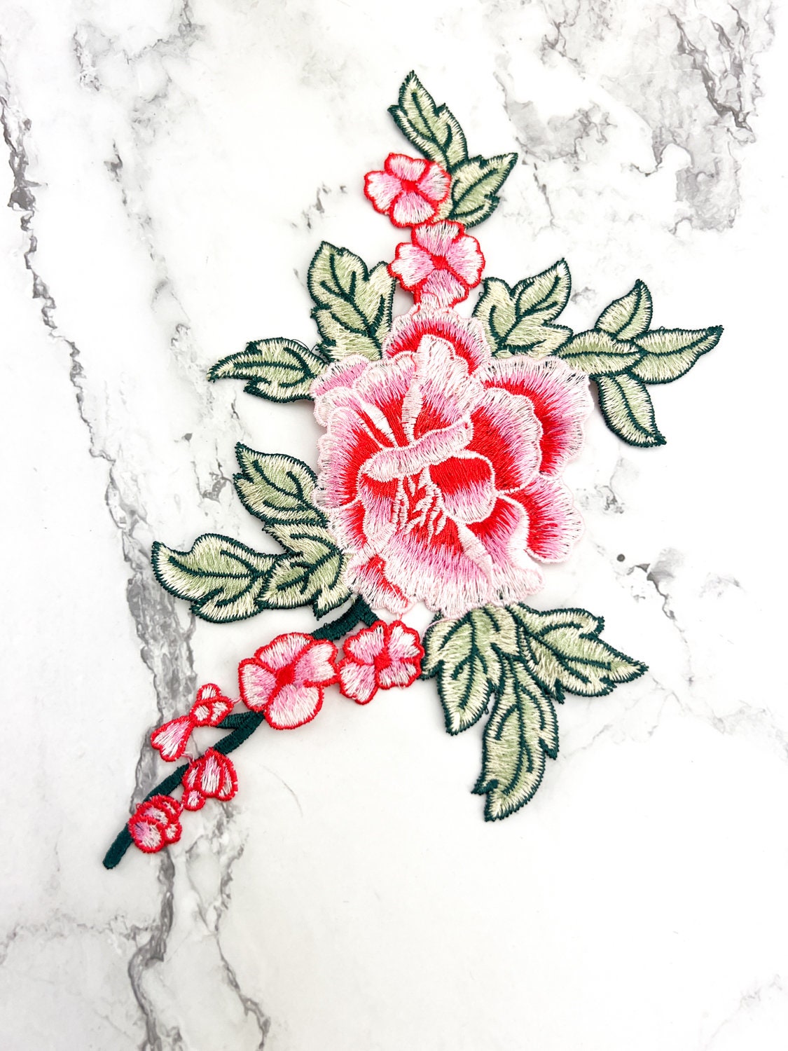 Pink Floral Flower Applique