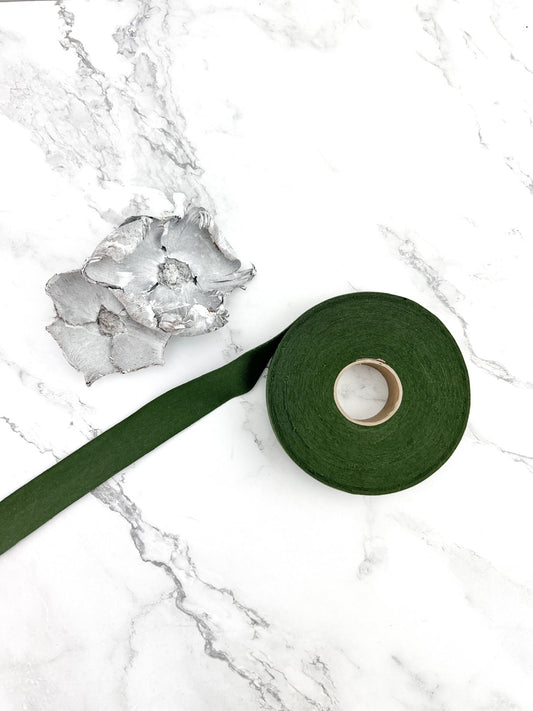 Olive Green Cotton Knit Jersey Bias Tape 1.25 inches width 18 yards