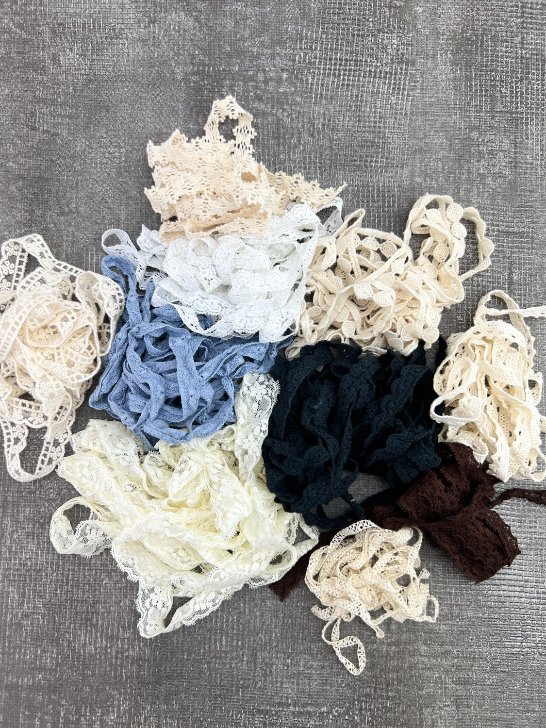 Narrow Lace Trims Variety Trim Scrap Pack Scrap Bundle Pack 11 Pieces