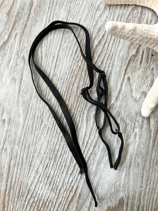 Black Adjustable Bra Straps Lingerie Straps Elastic Trim 1 Pair