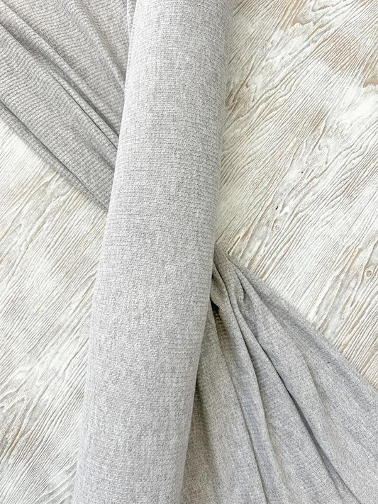 Gray Pointelle Rib Knit Fabric by the yard