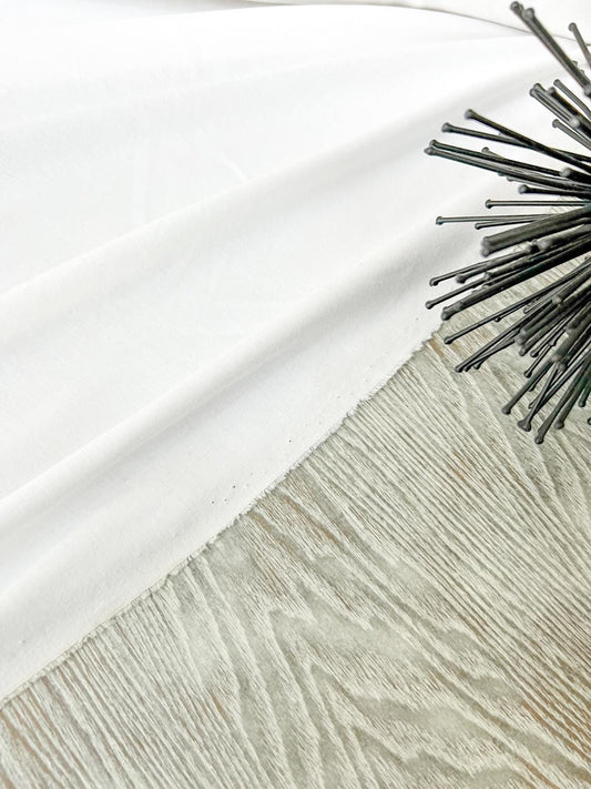 White Cotton Spandex Fine Rib Knit Jersey Fabric by the yard