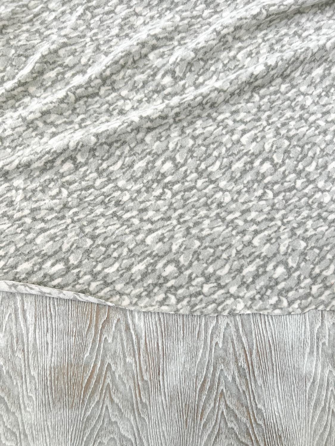 Gray Graphic Rocks Brushed Fleece Like Baby French Terry Knit Fabric by the yard