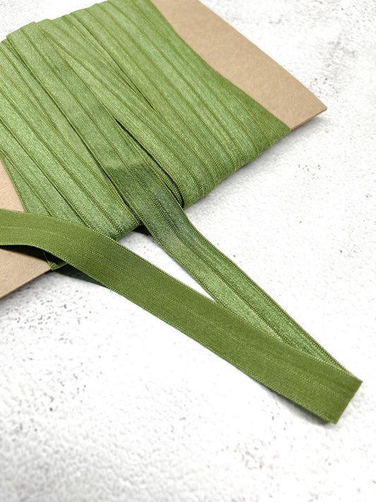 Green Fold Over Elastic Trim 10 yards