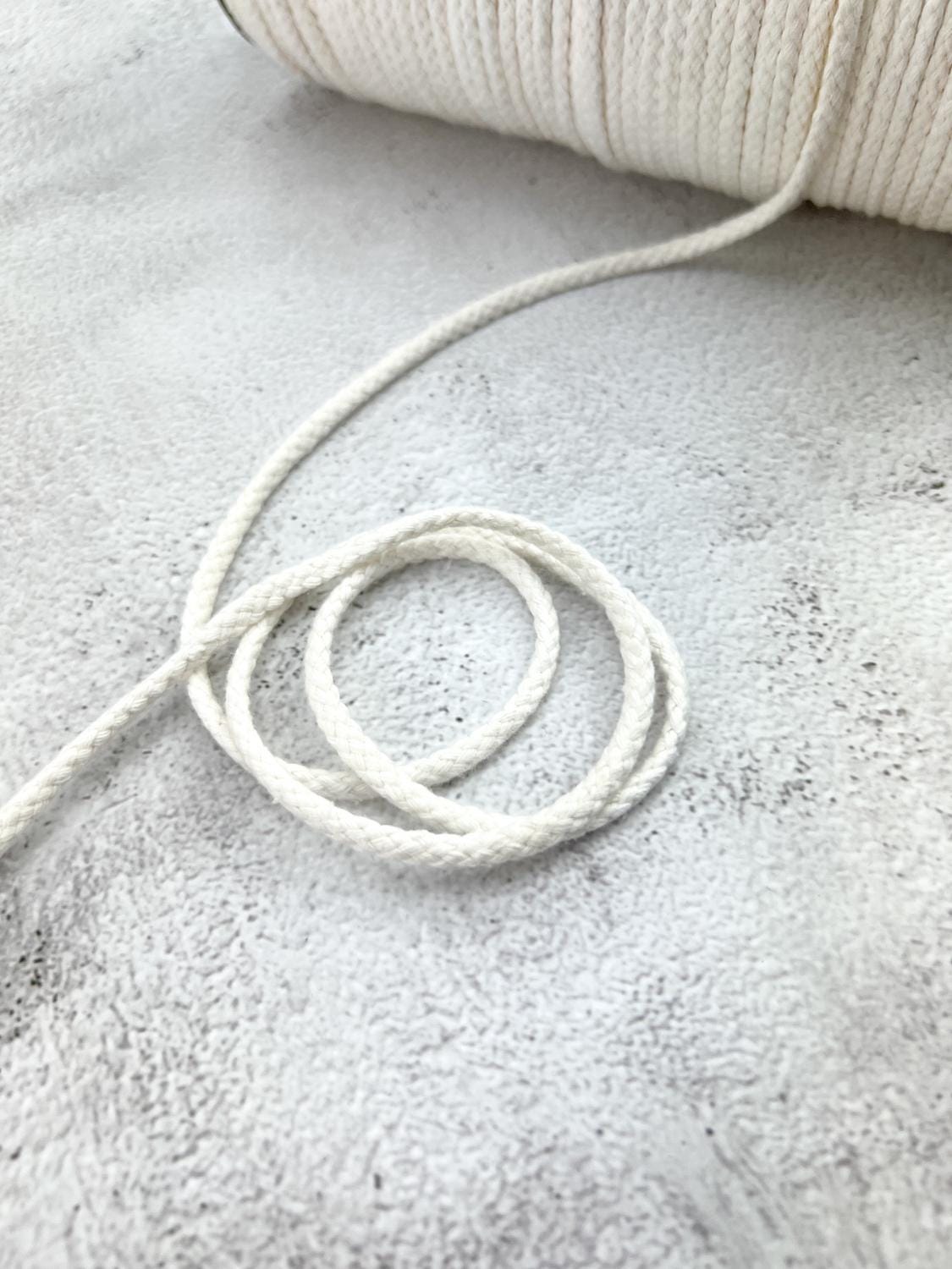 Off White Cotton Piping Cord Rope Trim 5mm Remnant 23 yards