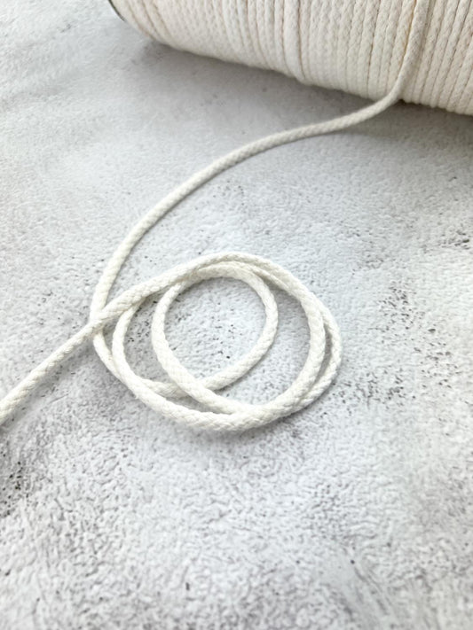 Off White Cotton Piping Cord Rope Trim 5mm Remnant 23 yards