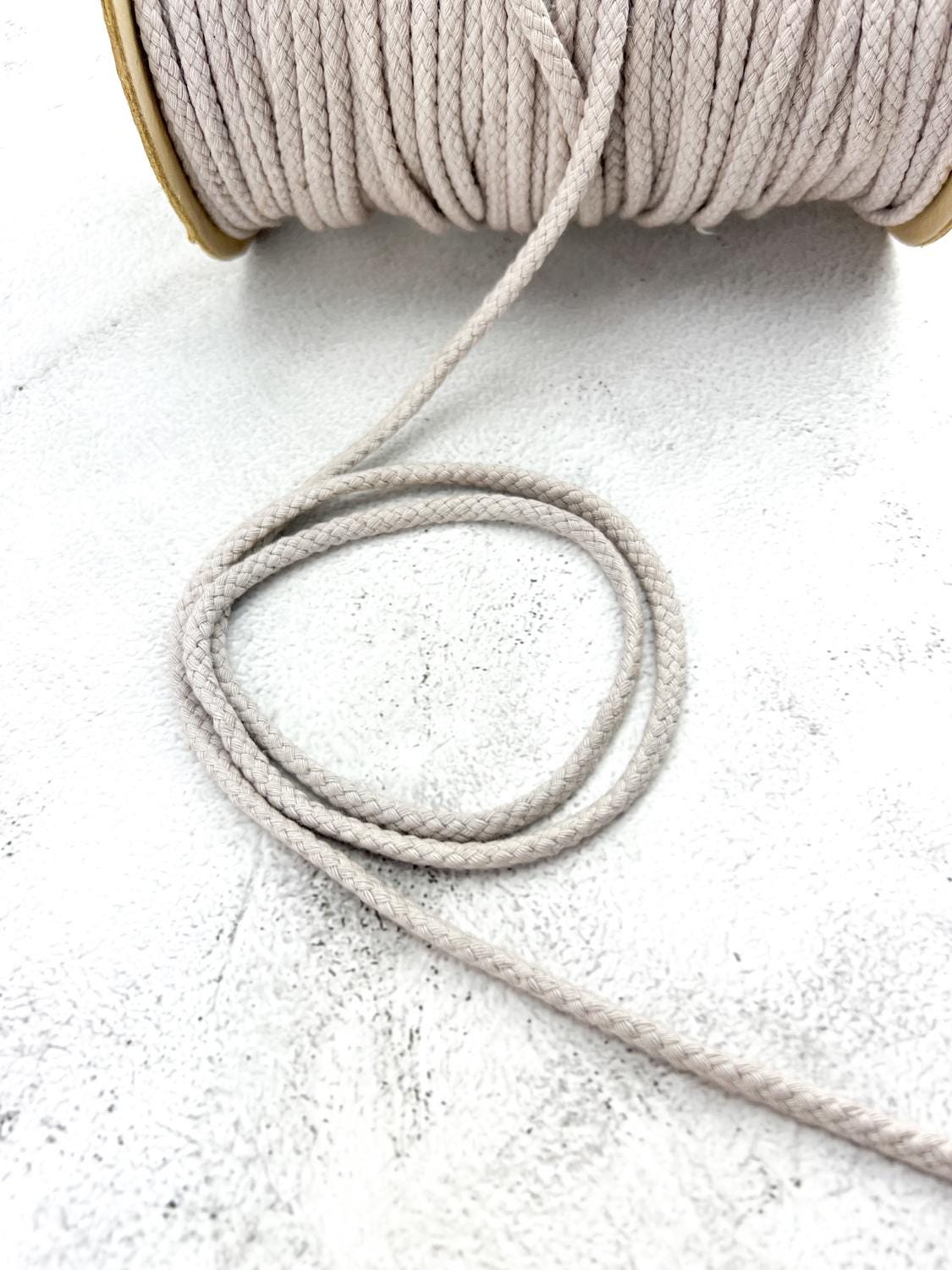 Warm Gray Cotton Piping Cord Rope Trim 6mm 5 yards