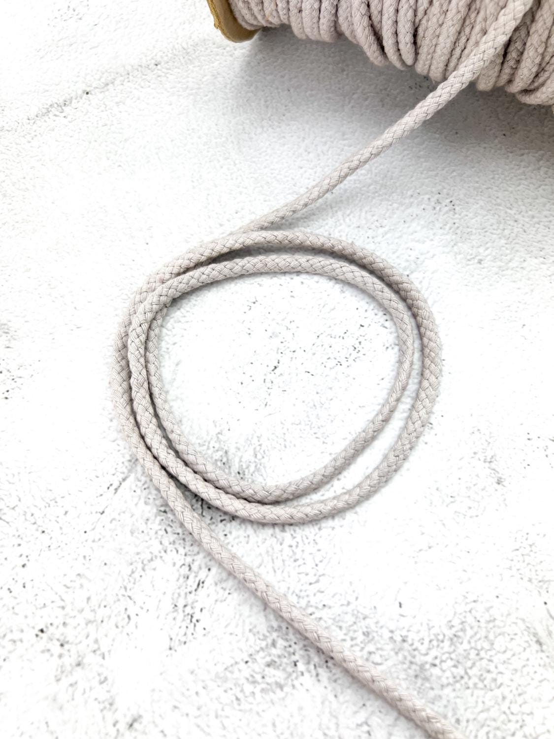 Warm Gray Cotton Piping Cord Rope Trim 6mm 5 yards