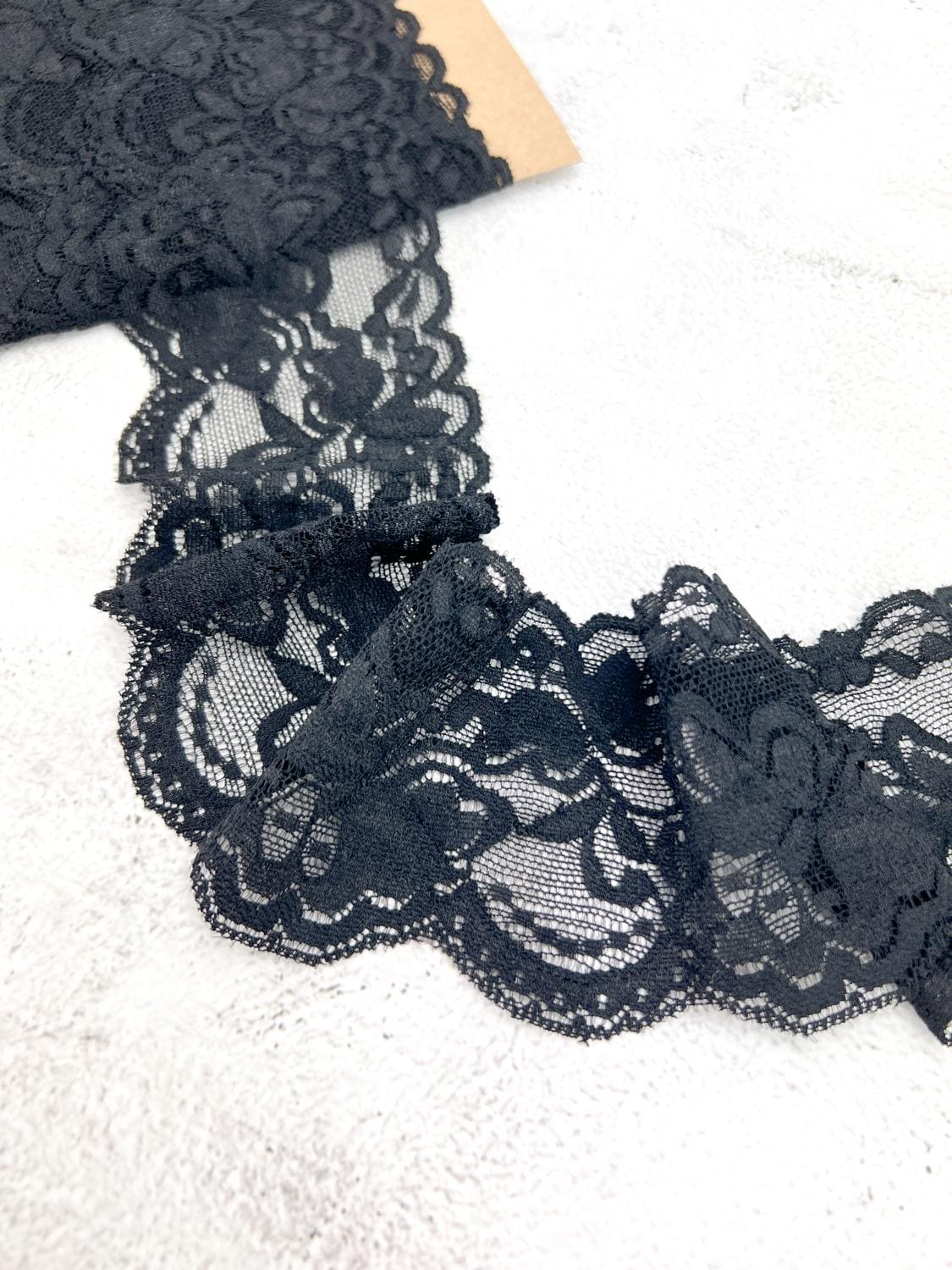 Black Lace Trim Remnant 3.25 yards