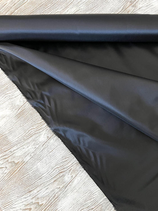 Black Taffeta Lining Stiff Lining Fabric Designer Deadstock Fabric by the yard