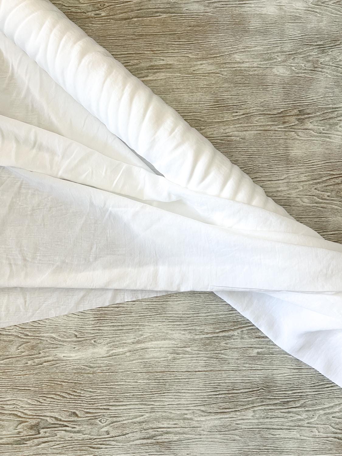 White Light Weight Washed Polyester Woven Fabric Designer Deadstock Fabric by the yard