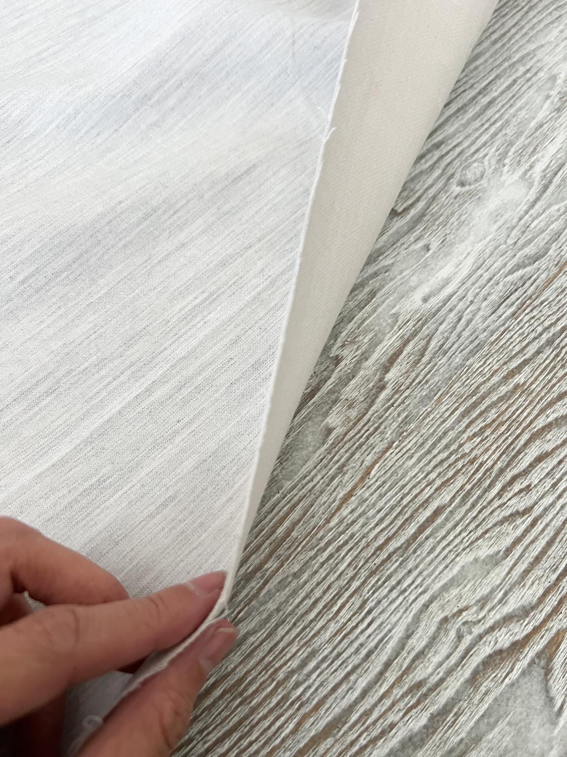Heather Light Beige and Gray Medium Weight Stretch Woven Fabric Designer Deadstock Fabric by the yard