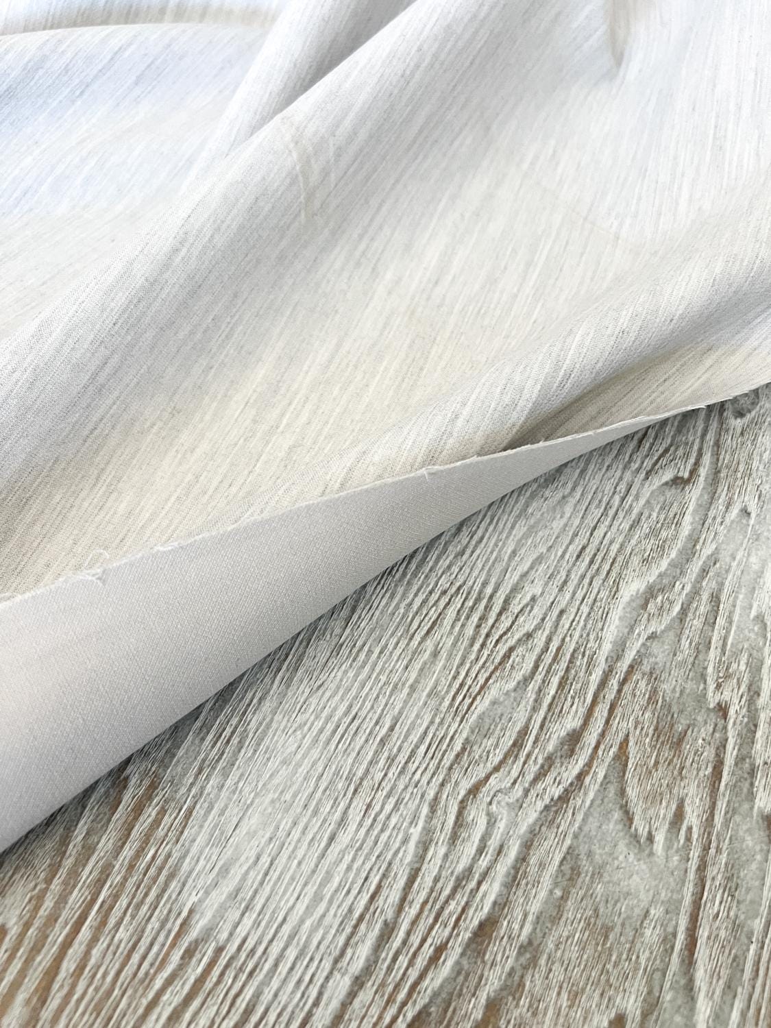 Heather Light Beige and Gray Medium Weight Stretch Woven Fabric Designer Deadstock Fabric by the yard