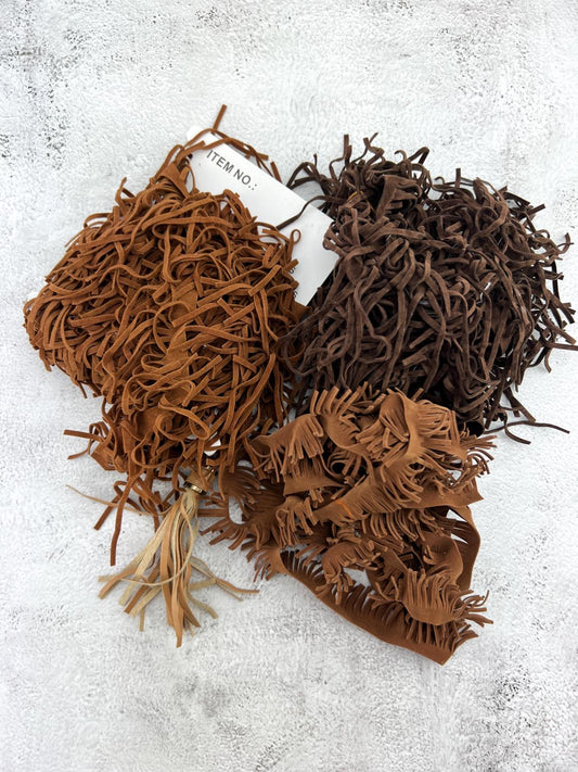 Brown Fringe Trim Variety Scrap Pack Scrap Bundle Pack 4 Pieces