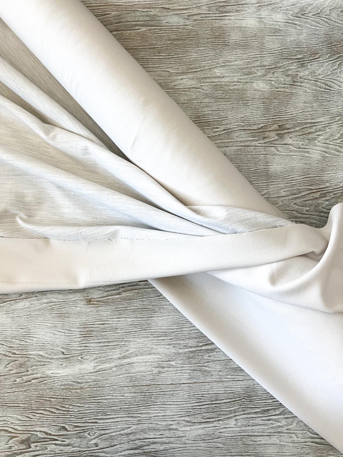 Heather Light Beige and Gray Medium Weight Stretch Woven Fabric Designer Deadstock Fabric by the yard