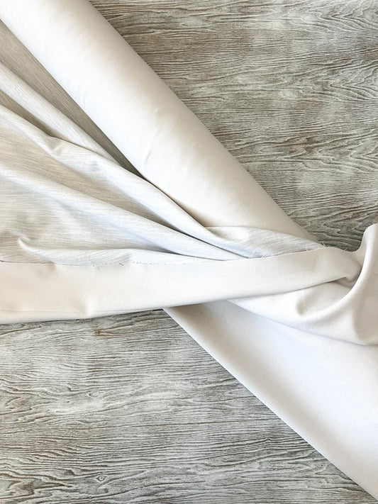 Heather Light Beige and Gray Medium Weight Stretch Woven Fabric Designer Deadstock Fabric by the yard