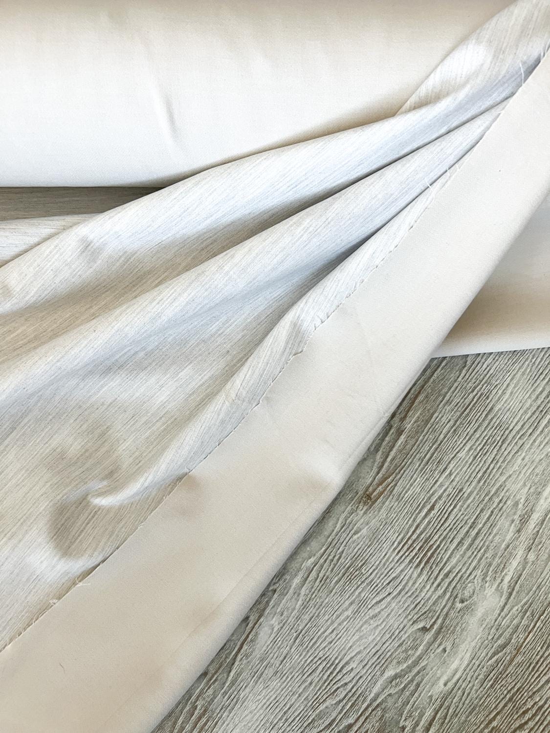 Heather Light Beige and Gray Medium Weight Stretch Woven Fabric Designer Deadstock Fabric by the yard
