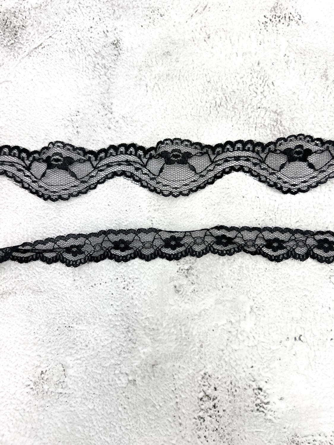 Black Lace Trims Variety Trim Scrap Pack Scrap Bundle Pack 6 pieces