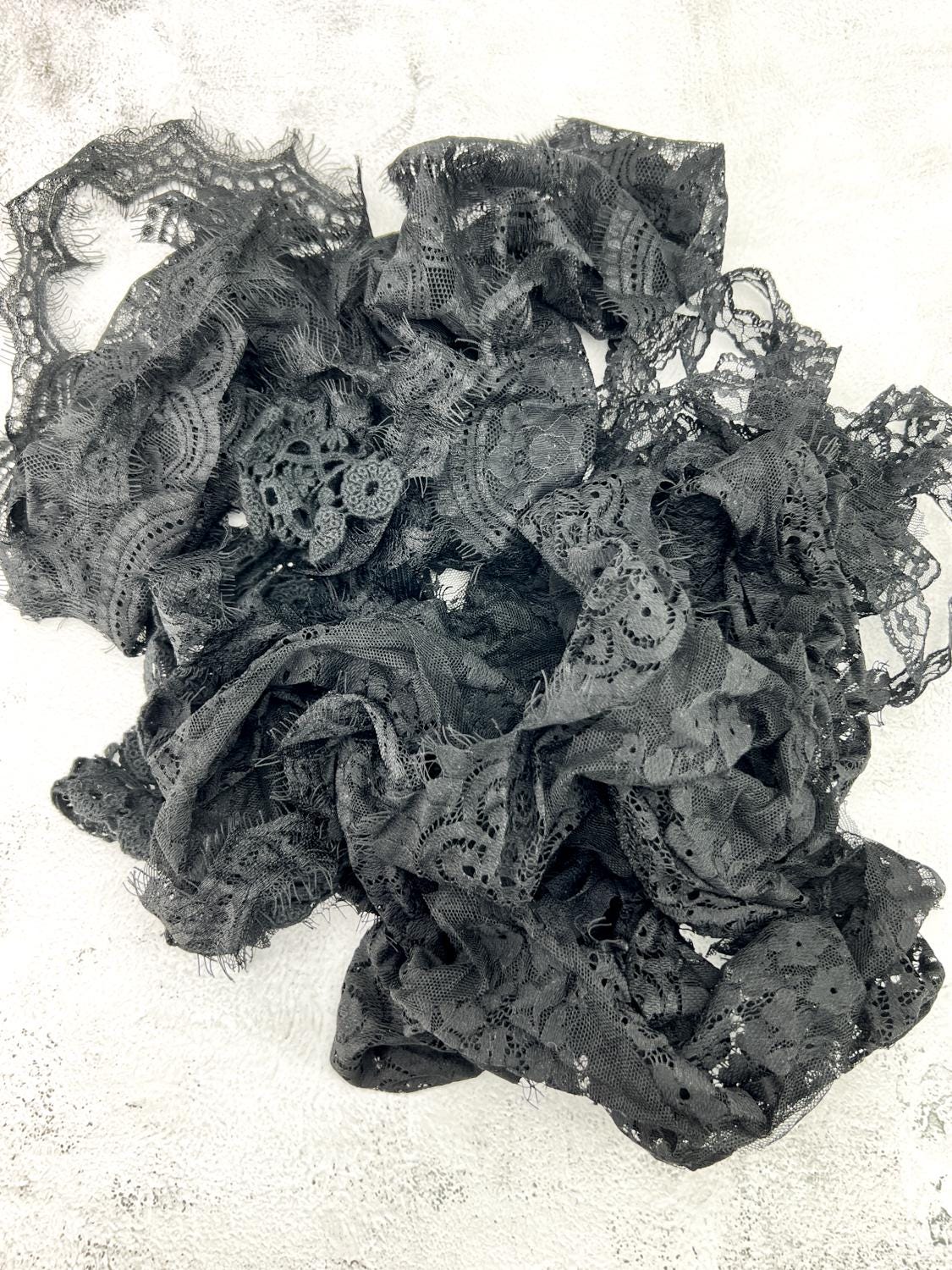Black Lace Trims Variety Trim Scrap Pack Scrap Bundle Pack 6 pieces