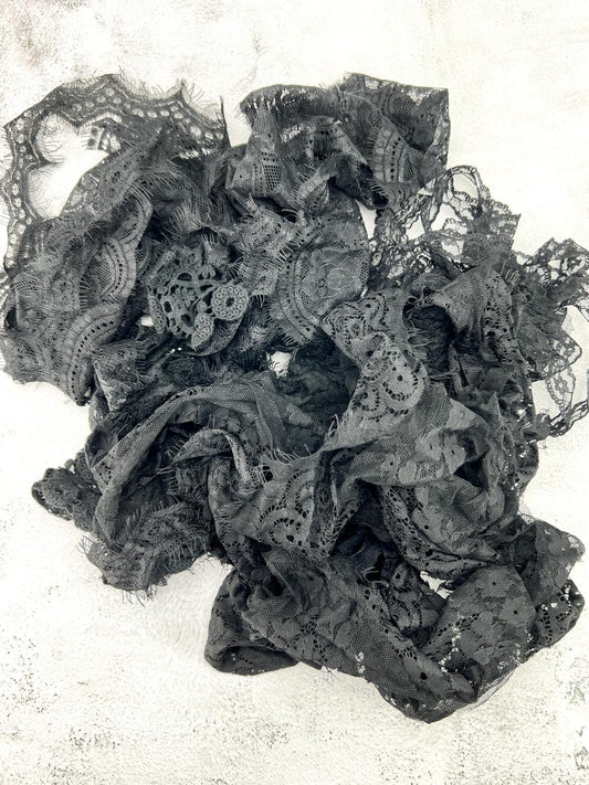 Black Lace Trims Variety Trim Scrap Pack Scrap Bundle Pack 6 pieces
