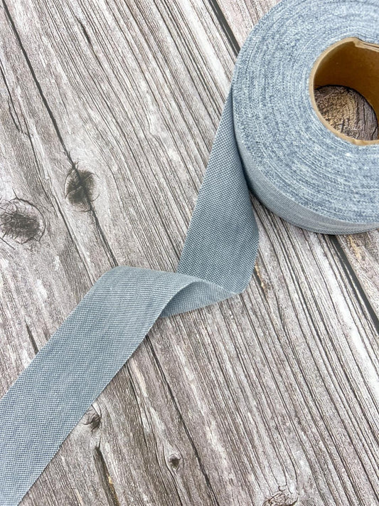 Blue Oxford Knit Bias Tape Binding Trim 1.25 inches width x 39 yards