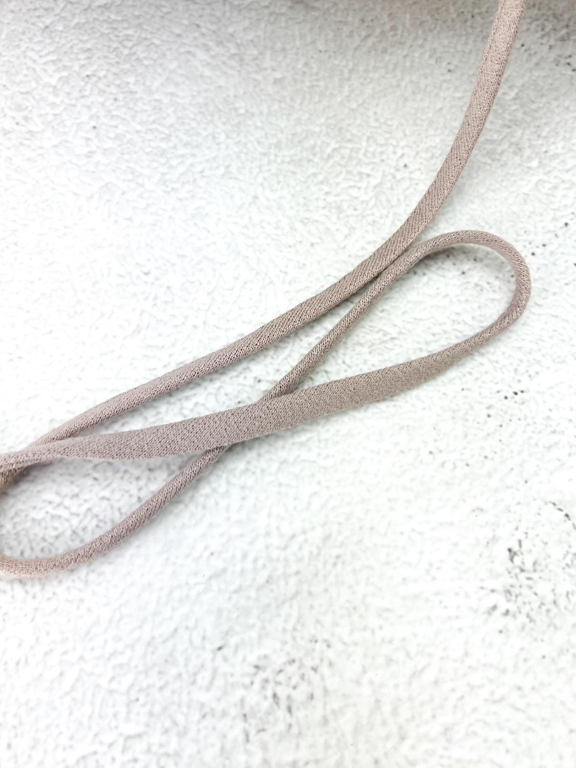 Beige Knit Trim Spaghetti Straps Hollow Tube Tubular Trim 1/4 inch width x 10 yards